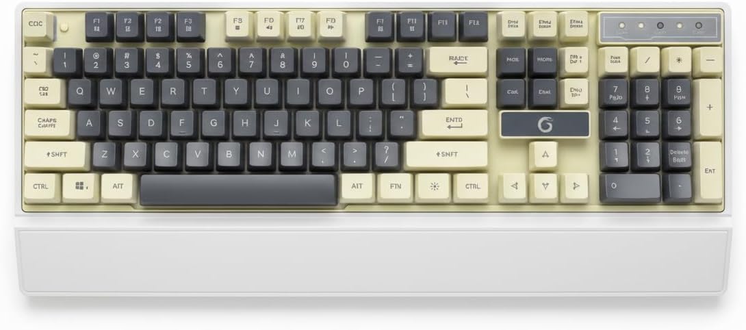 K6 Premium Gaming Keyboard — Full-Size USB, PBT Keycaps (Grey/Cream)