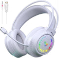 AULA S611 Gaming Headset — White with RGB, 50mm Drivers