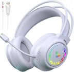 AULA S611 Gaming Headset — White with RGB, 50mm Drivers