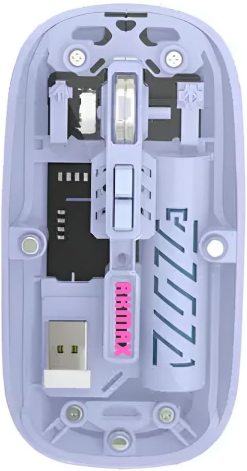 RKMAX M233 Transparent Wireless RGB Gaming Mouse (Purple)