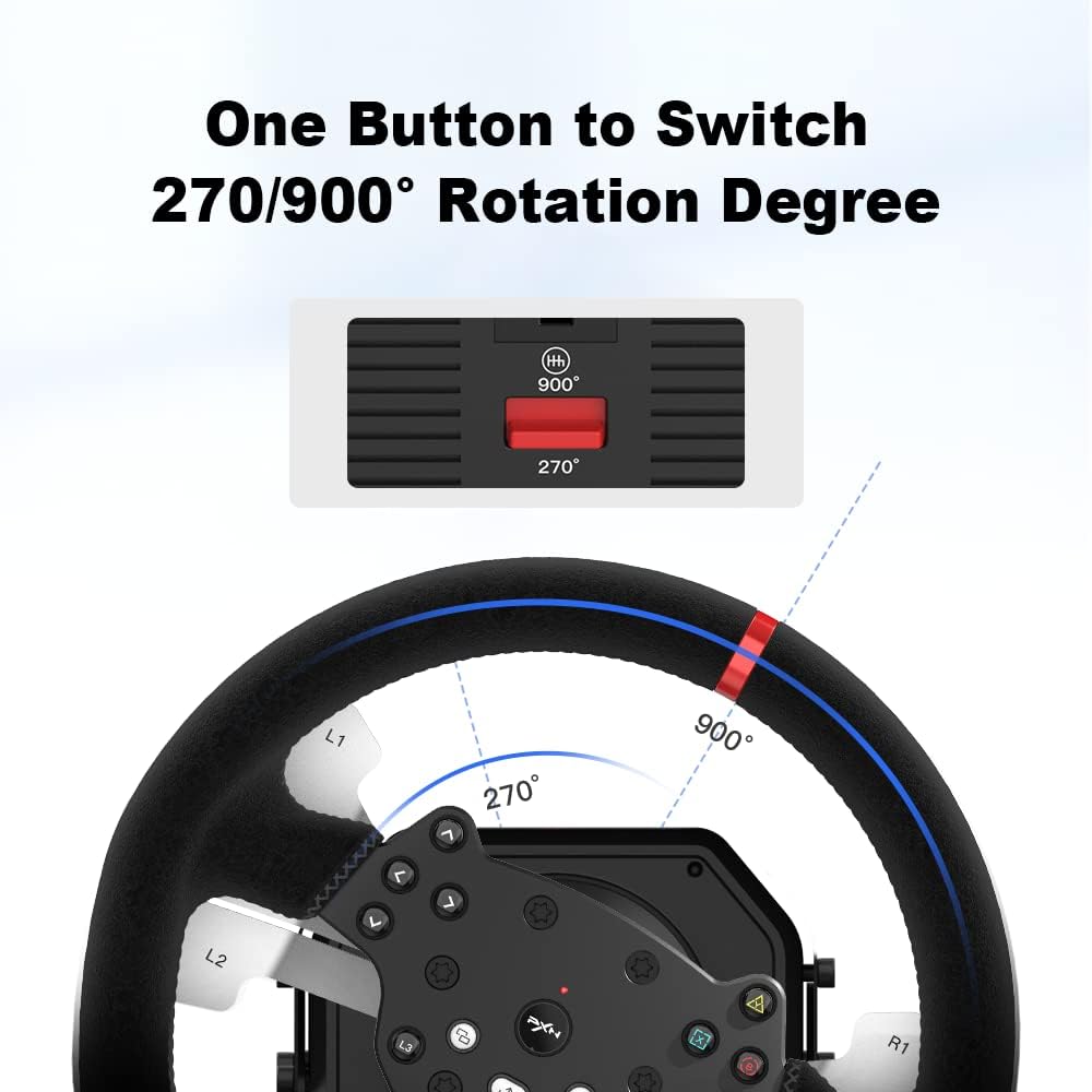 PXN V10 Force Feedback Racing Wheel, 900° with Pedals & Shifter – PC, Xbox, PS4