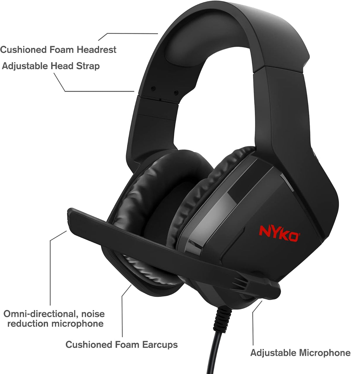 Nyko NB-4500 Closed-Back Gaming Headset — Black