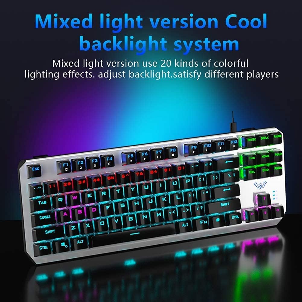 AULA F3087 87-Key Mechanical Gaming Keyboard — USB-C Blue Switch