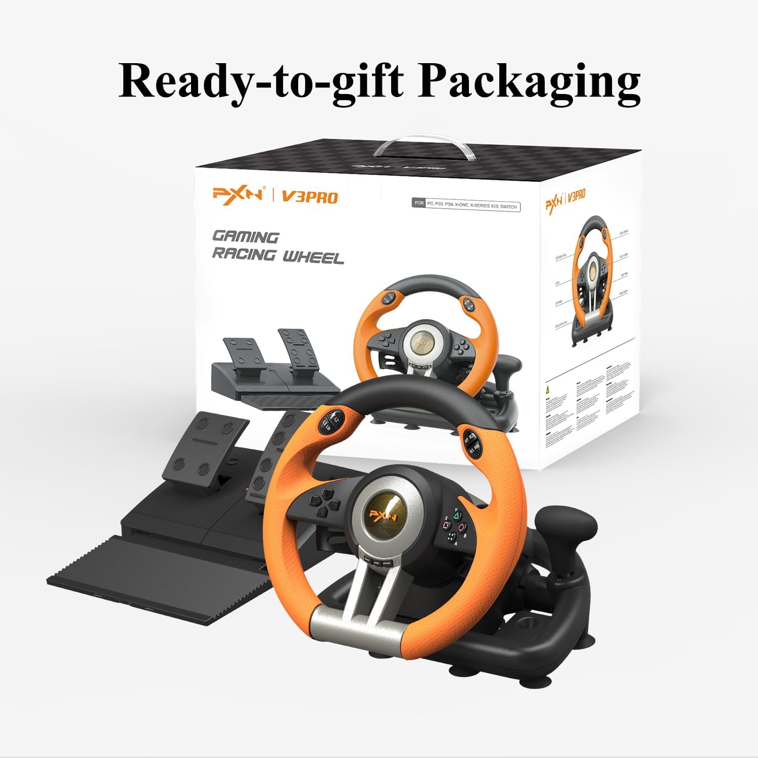 PXN V3 Pro Racing Wheel (Orange)