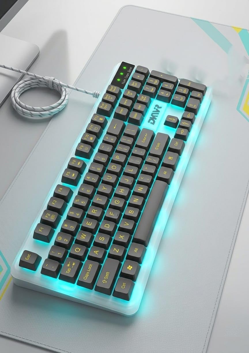 K310 Wired USB Gaming Keyboard — Full-Size RGB, Black/White