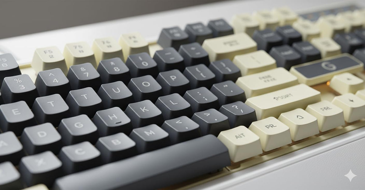 K6 Premium Gaming Keyboard — Full-Size USB, PBT Keycaps (Grey/Cream)