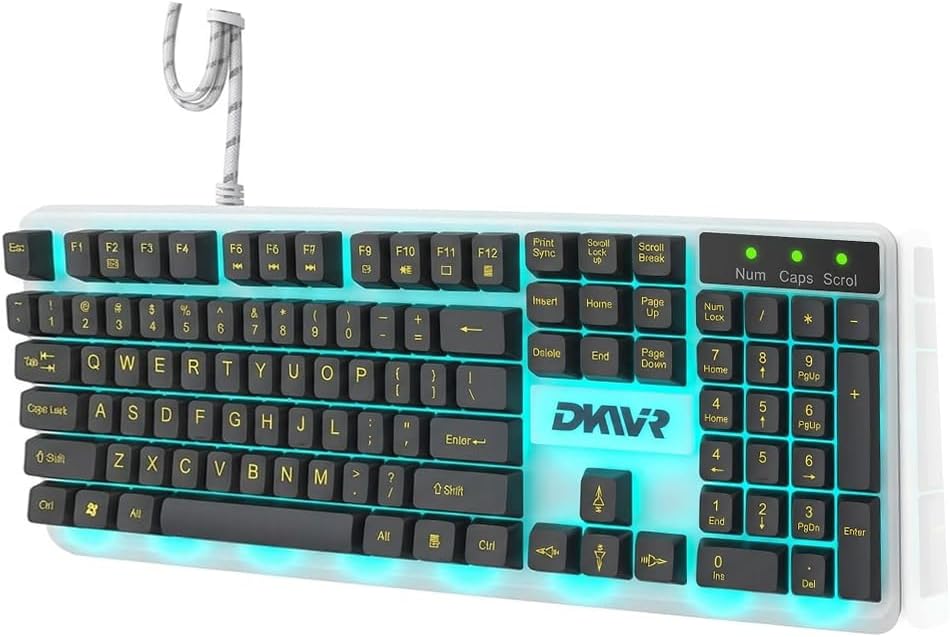 K310 Wired USB Gaming Keyboard — Full-Size RGB, Black/White
