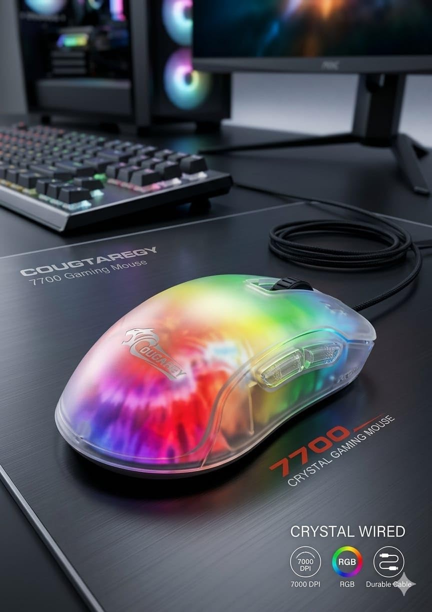 COUGAR-EGY Z700 Wired Gaming Mouse, 12800 DPI RGB