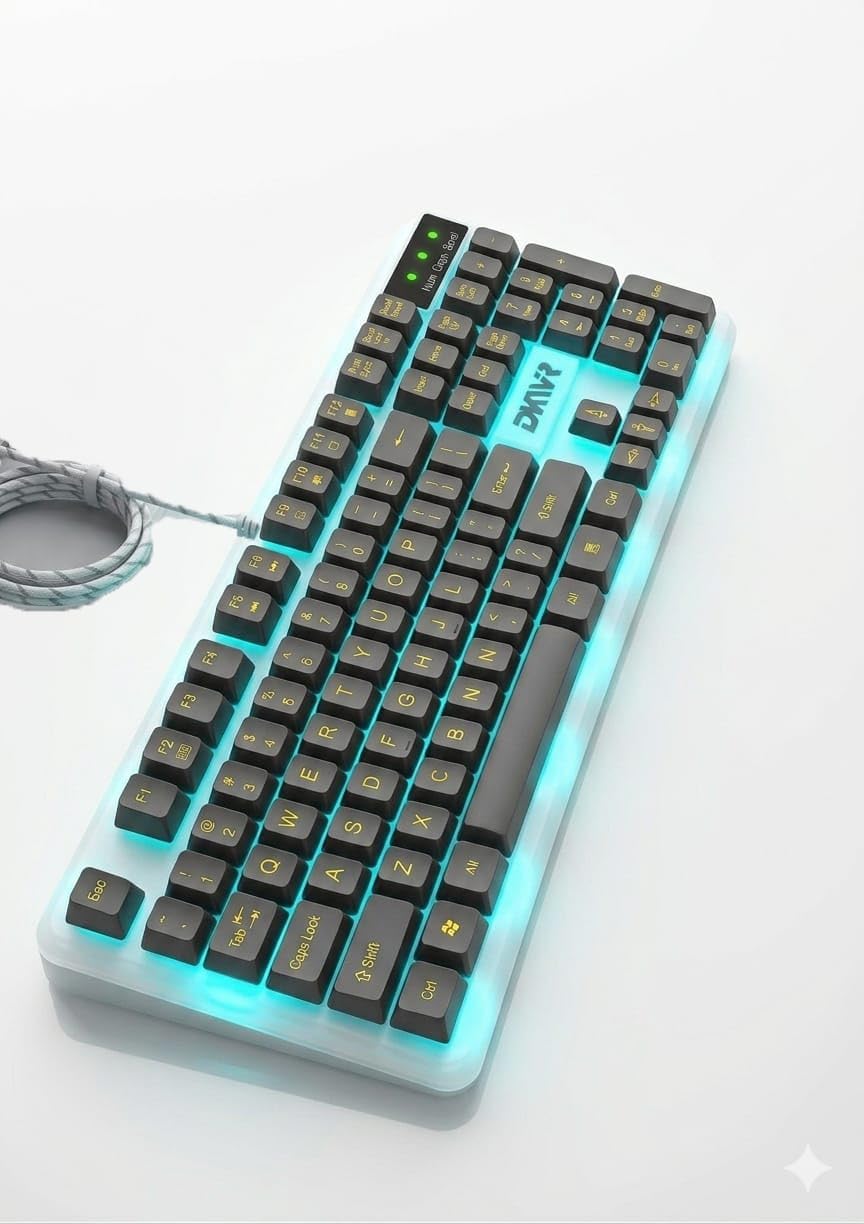 K310 Wired USB Gaming Keyboard — Full-Size RGB, Black/White