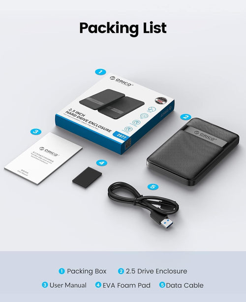 2.5" USB-C Hard Drive Enclosure USB 3.1 Gen2 (2577C3)