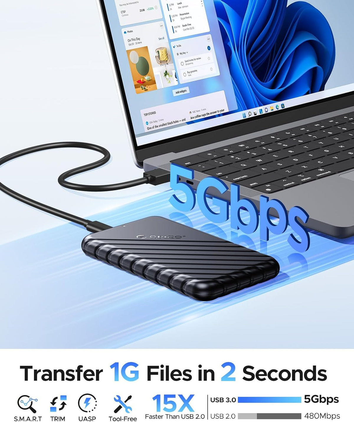 ORICO 2.5-inch USB 3.0 to SATA III Enclosure 25PW1-U3