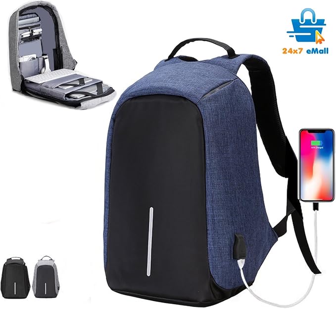COUGAR-EGY Anti-Theft Laptop Backpack with USB Charging Port – Multifunctional Faison Business & Travel Bag – Water Resistant Daypack