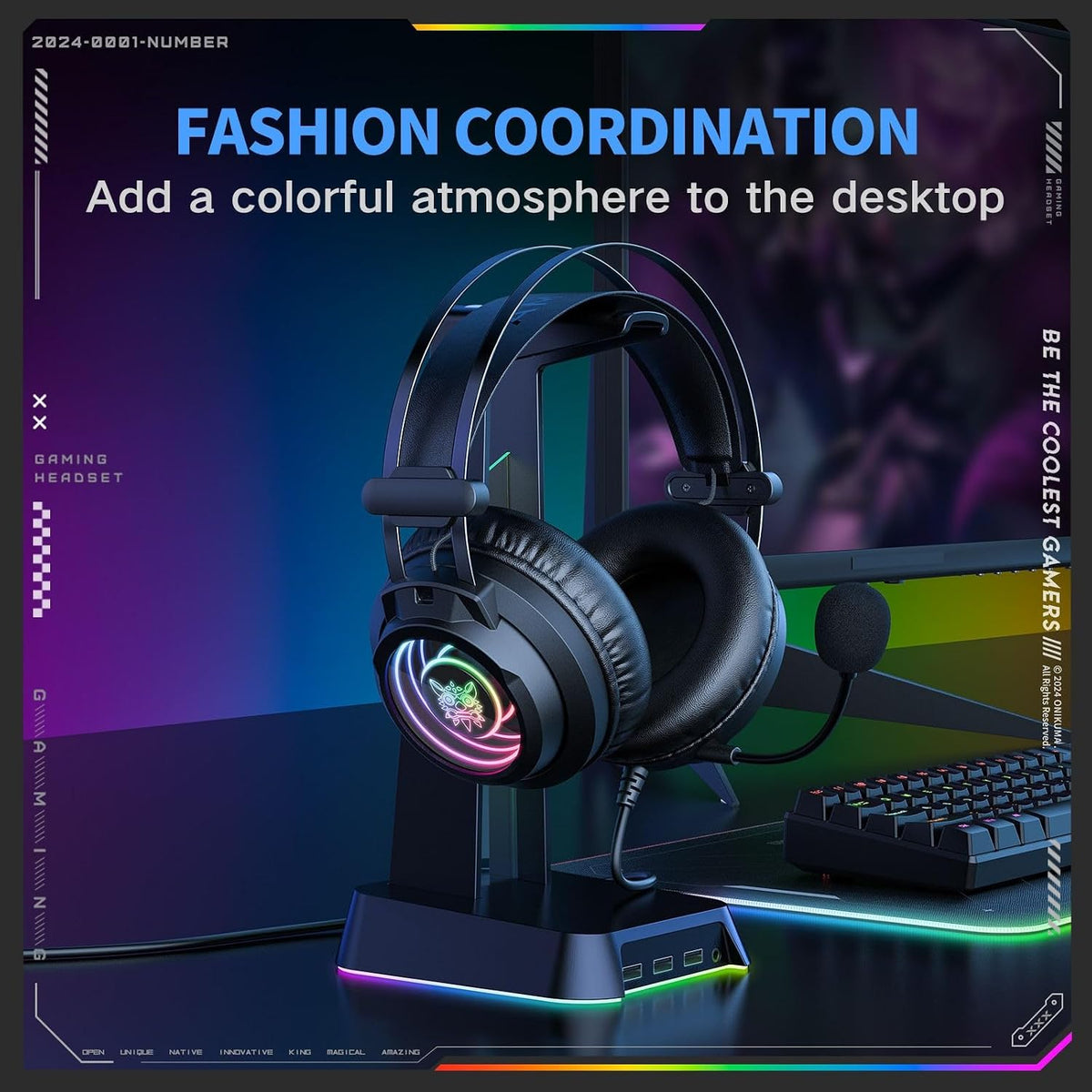 ONIKUMA X80 7.1 Surround Over-Ear Gaming Headset