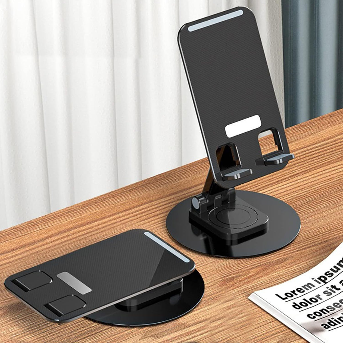 Youmeisha Portable 360° Rotatable Foldable Phone Stand - Black