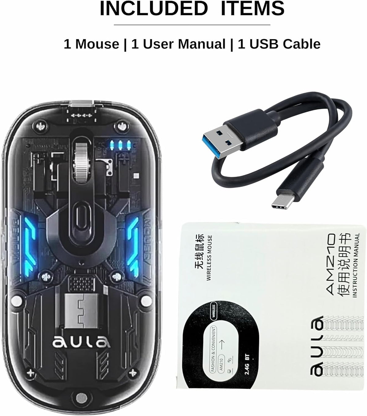 AULA AM210 Ultra Lightweight Wireless Bluetooth Gaming Mouse