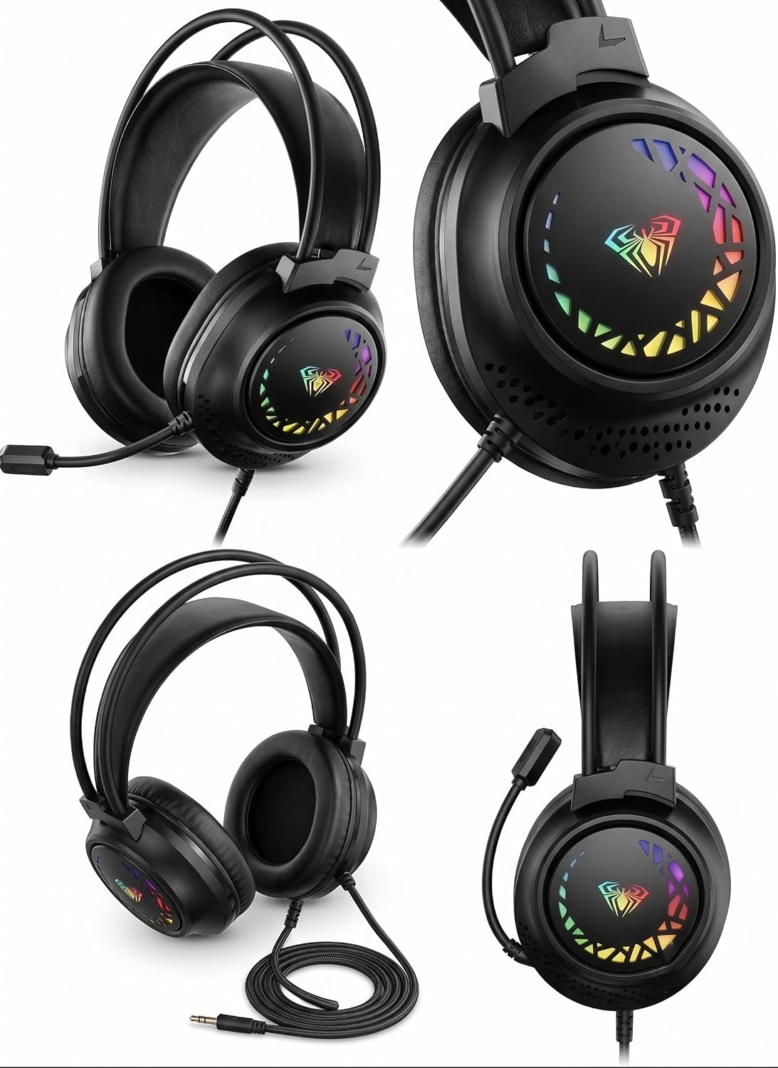 AULA S611 Gaming Wired Headset, Stereo Sound Black