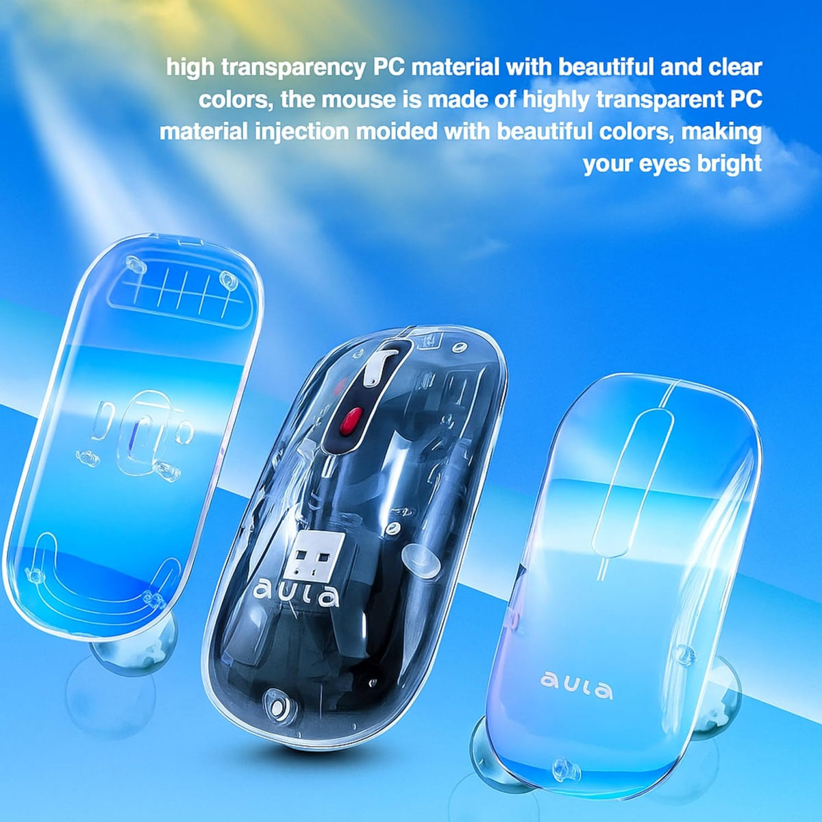 AULA AM210 Ultra Lightweight Wireless Bluetooth Gaming Mouse