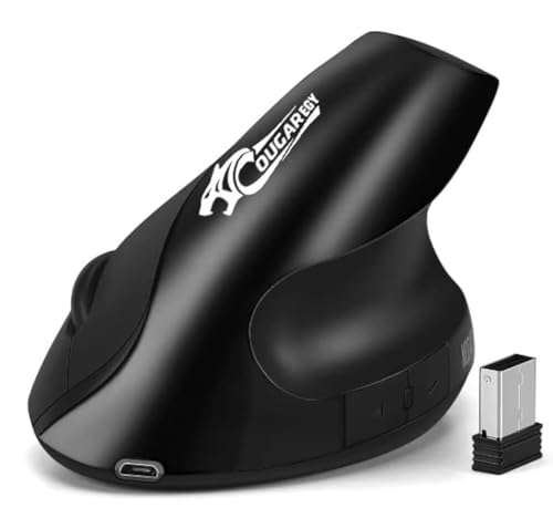 COUGAR-EGY Vertical Ergonomic Mouse, Rechargeable,Wireless, Bluetooth or USB receiver, Quiet clicks, 4 buttons, compatible with Laptop, PC (E1900)