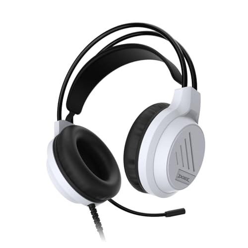 Dobe TP5-3592 Black&White 3.5MM Headphones - Compatible with P5/P4/PC/XBOX Series Controller/Switch Console (Black and White)