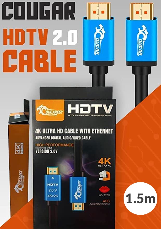 COUGAR-EGY HDMI 2.1 Braided Cable, 4K@120Hz, 48Gbps, Dynamic HDR and Dolby Vision Compatible