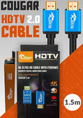 COUGAR-EGY HDMI 2.1 Braided Cable, 4K@120Hz, 48Gbps, Dynamic HDR and Dolby Vision Compatible