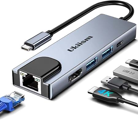 5-in-1 USB-C Adapter with Ethernet, 4K HDMI & 100W PD